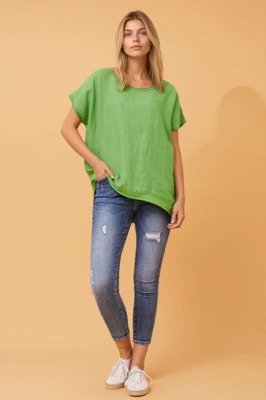 NERIDA LUREX LINEN TOP sold by Rockmans