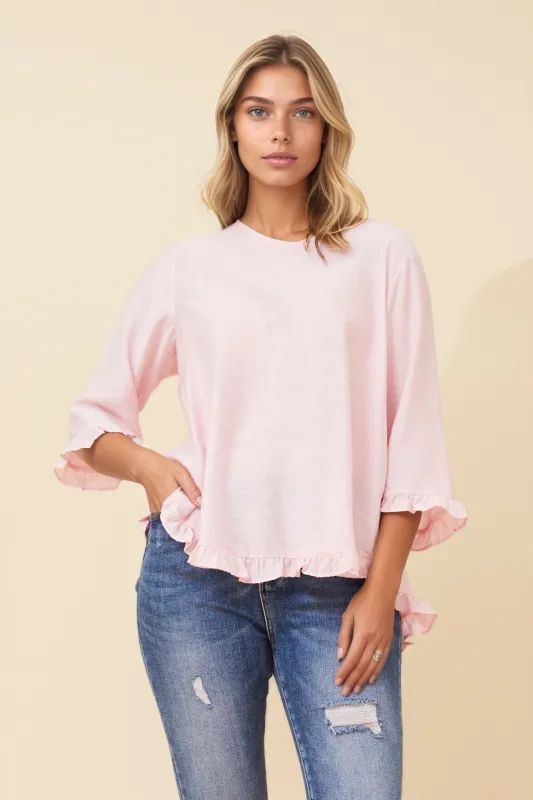 LILIBE FRILL SLEEVE TOP sold by Rockmans
