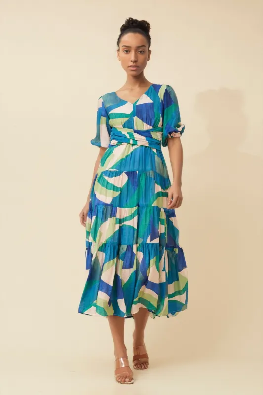 GIZETTE ABSTRACT PRINT MAXI DRESS sold by Rockmans