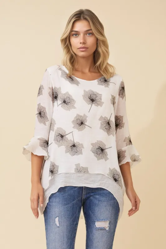 RUMI DOUBLE LAYER TUNIC TOP sold by Rockmans