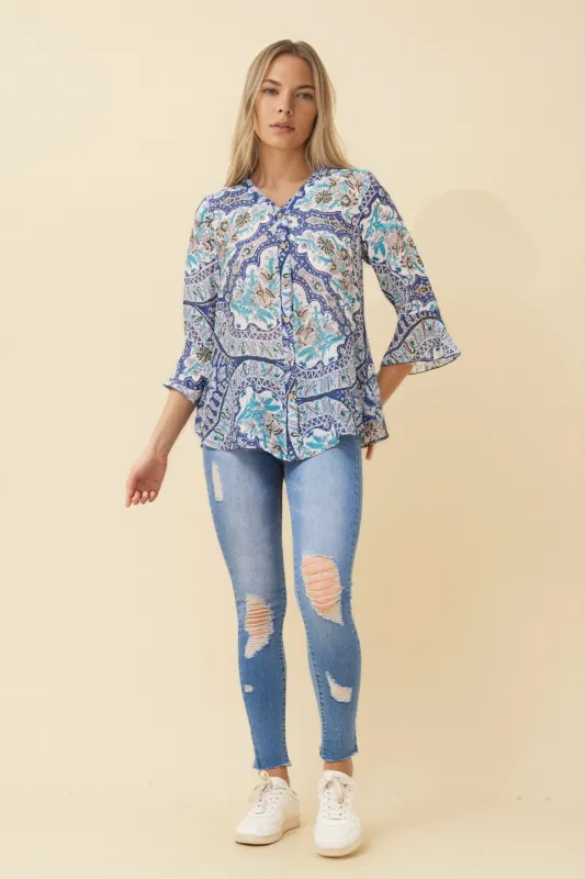 CHARLOTTE BOHO PRINT TOP sold by Rockmans
