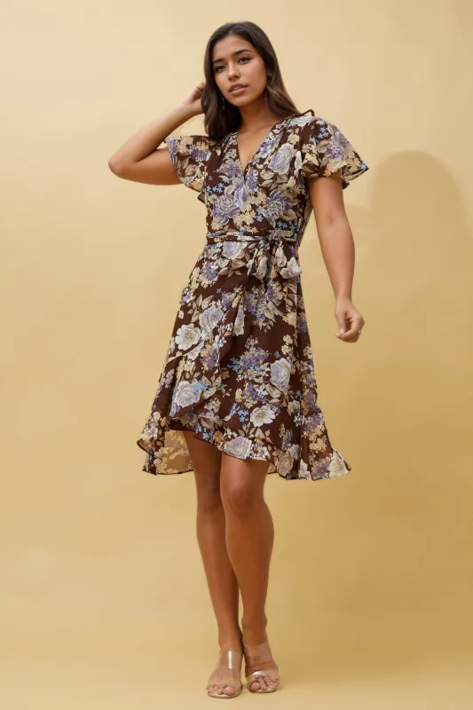 MILA FLORAL WRAP DRESS sold by Rockmans