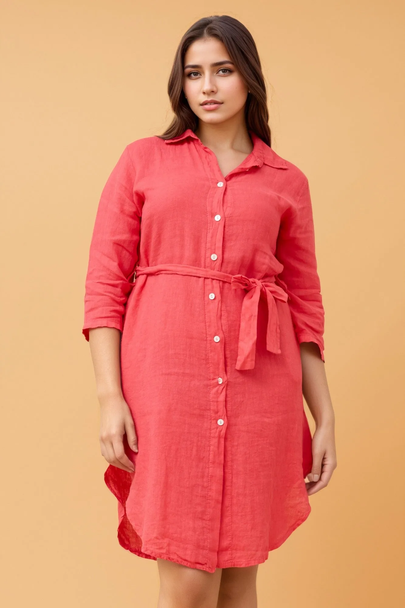 AMATA LINEN SHIRT DRESS sold by Rockmans product image thumbnail 3