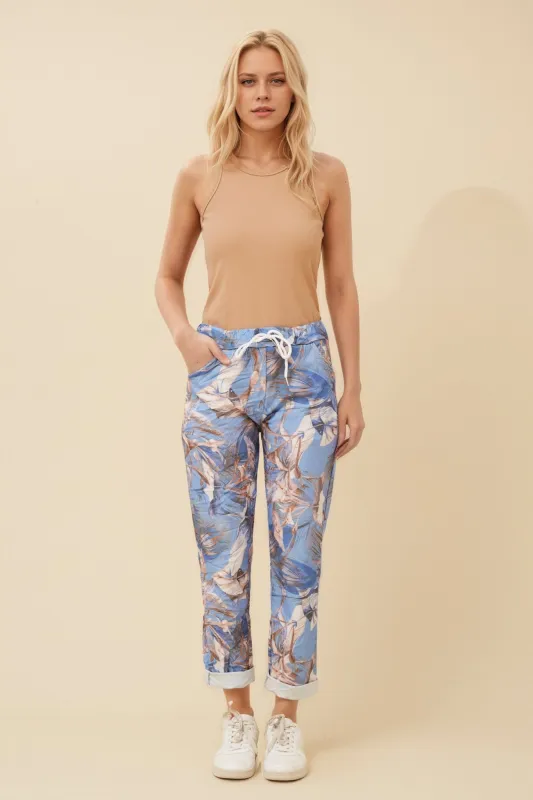 JANJA LEAF PRINT JOGGER PANTS sold by Rockmans