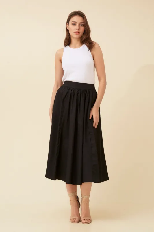 TIERNEY SOLID MIDI SKIRT sold by Rockmans