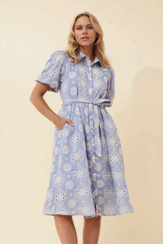 VESPERA BRODERIE ANGLAISE MIDI DRESS made by Rockmans