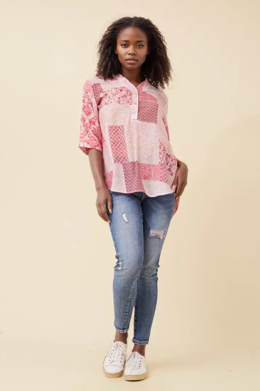 BONDI PATCHWORK PRINT TOP sold by Rockmans