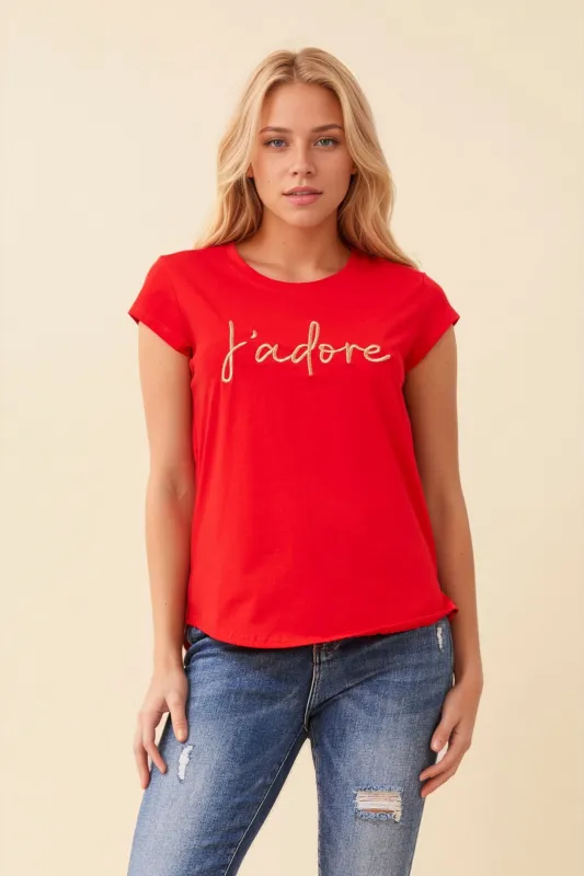 COCO JADORE EMBROIDERED TEE sold by Rockmans