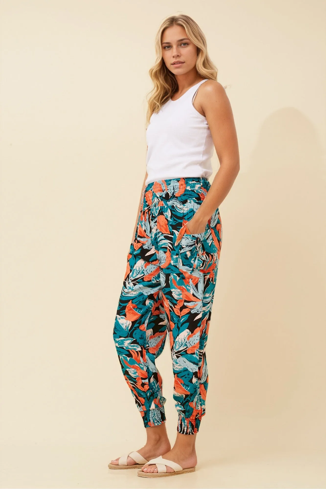 TROPICAL PRINT HAREM PANTS sold by Rockmans product image thumbnail 5