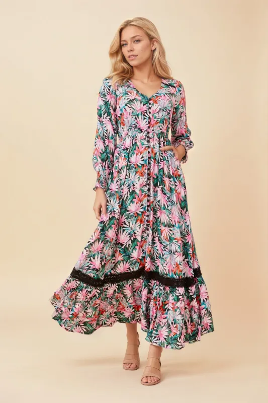 MARRAKECH LEAF PRINT MAXI DRESS sold by Rockmans