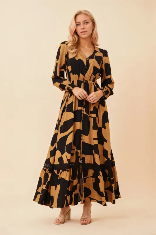 MARRAKECH ABSTRACT PRINT MAXI DRESS sold by Rockmans