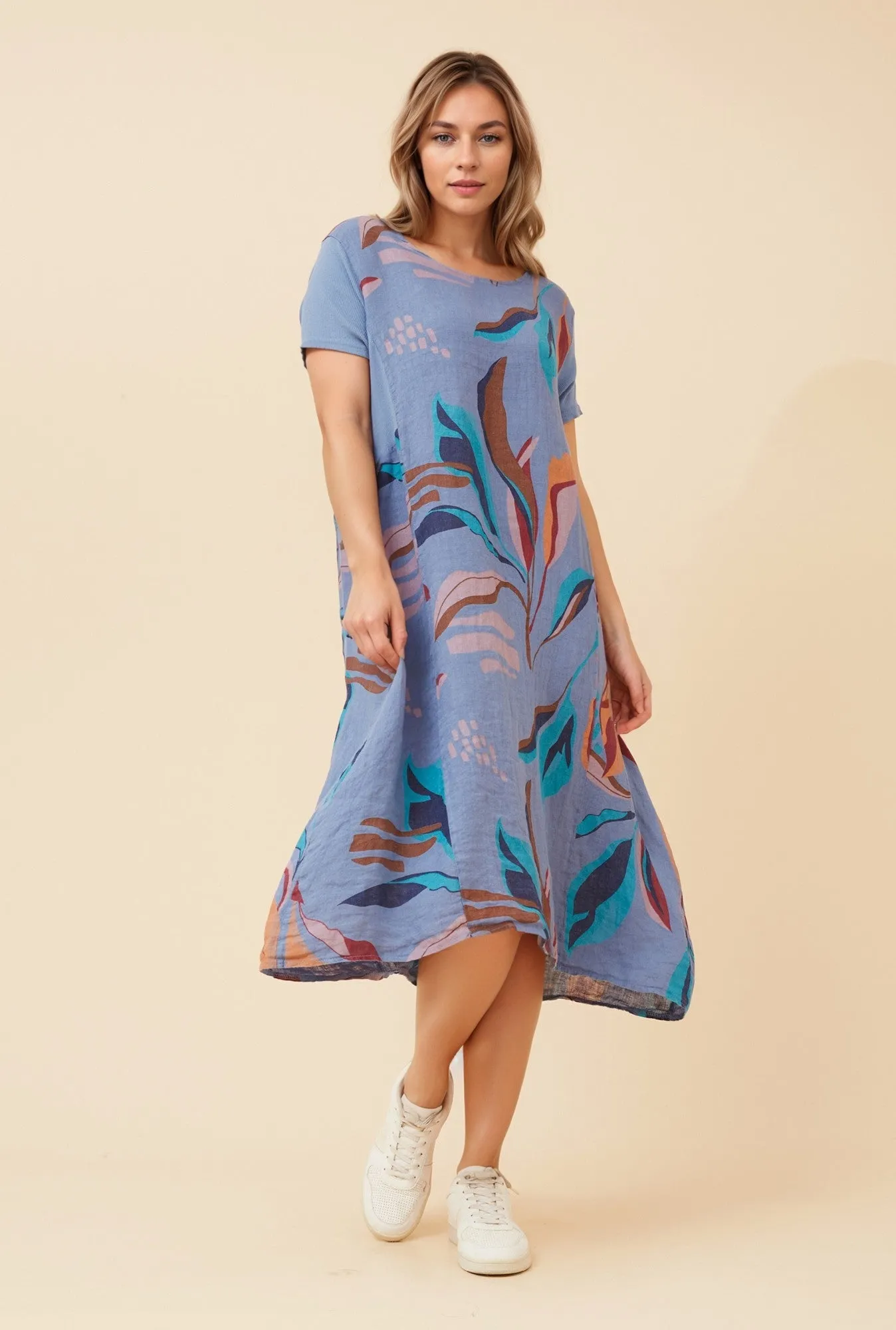 LEAF PRINT LINEN DRESS sold by Rockmans product image thumbnail 5