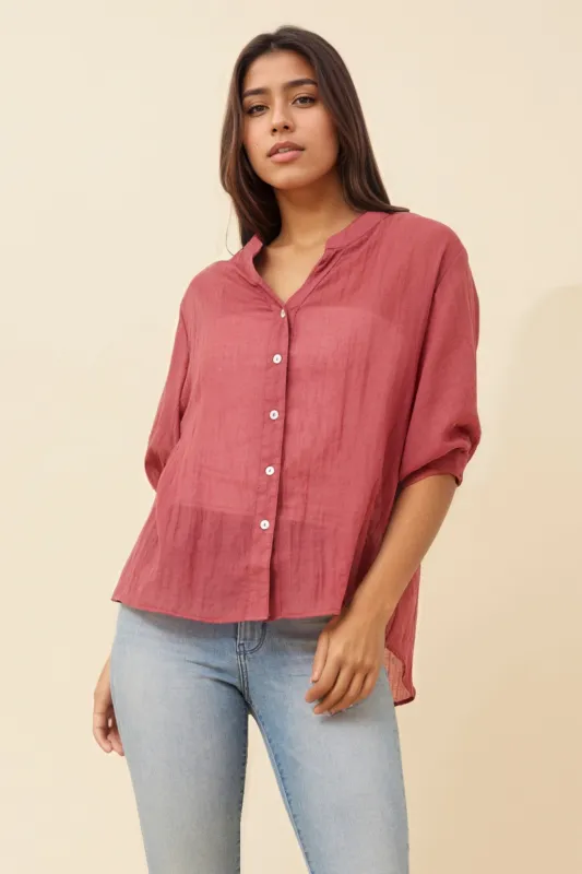 BELINA SOLID SHIRT made by Rockmans