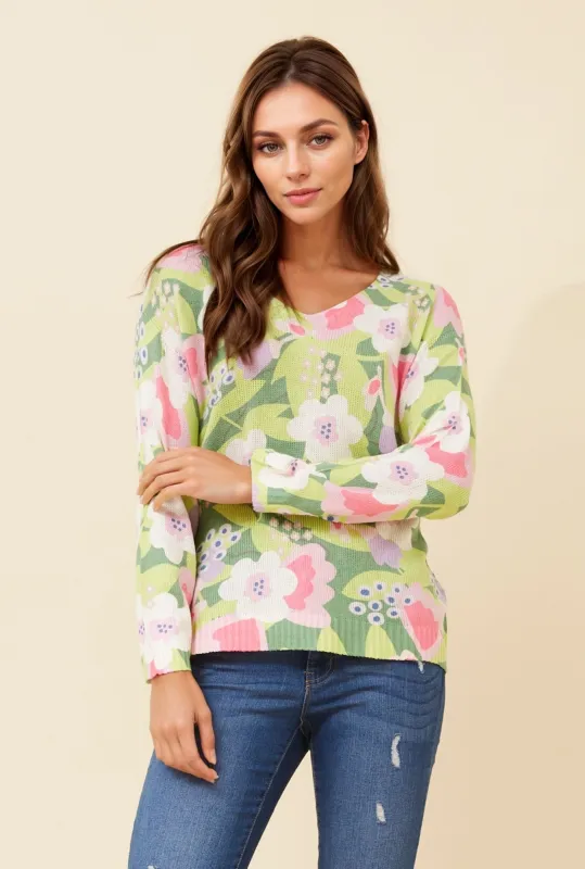 NEAVE FLORAL KNIT PULLOVER sold by Rockmans