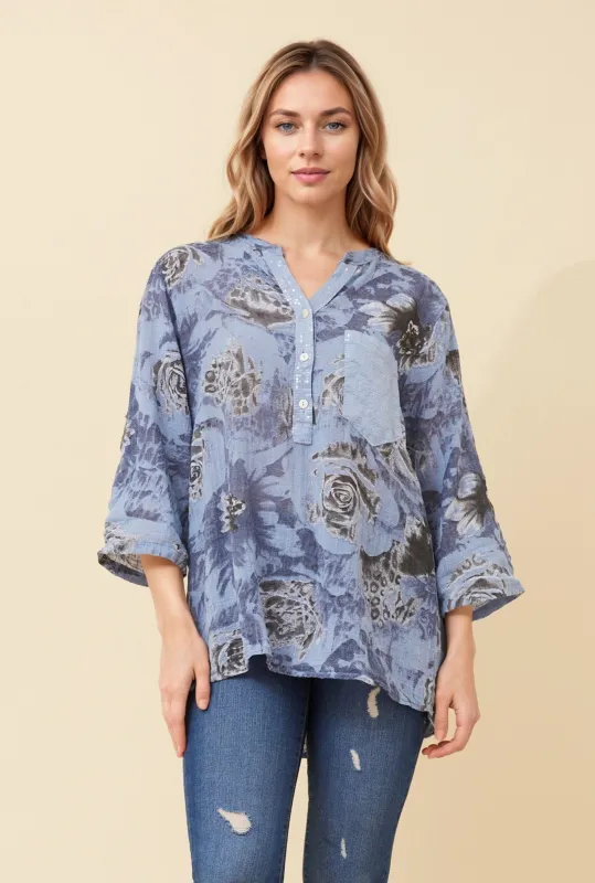 ROSETTA TROPICAL PRINT TOP sold by Rockmans