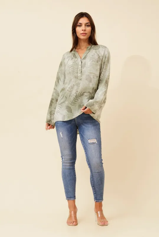 ROSETTA LEAF PRINT TOP sold by Rockmans