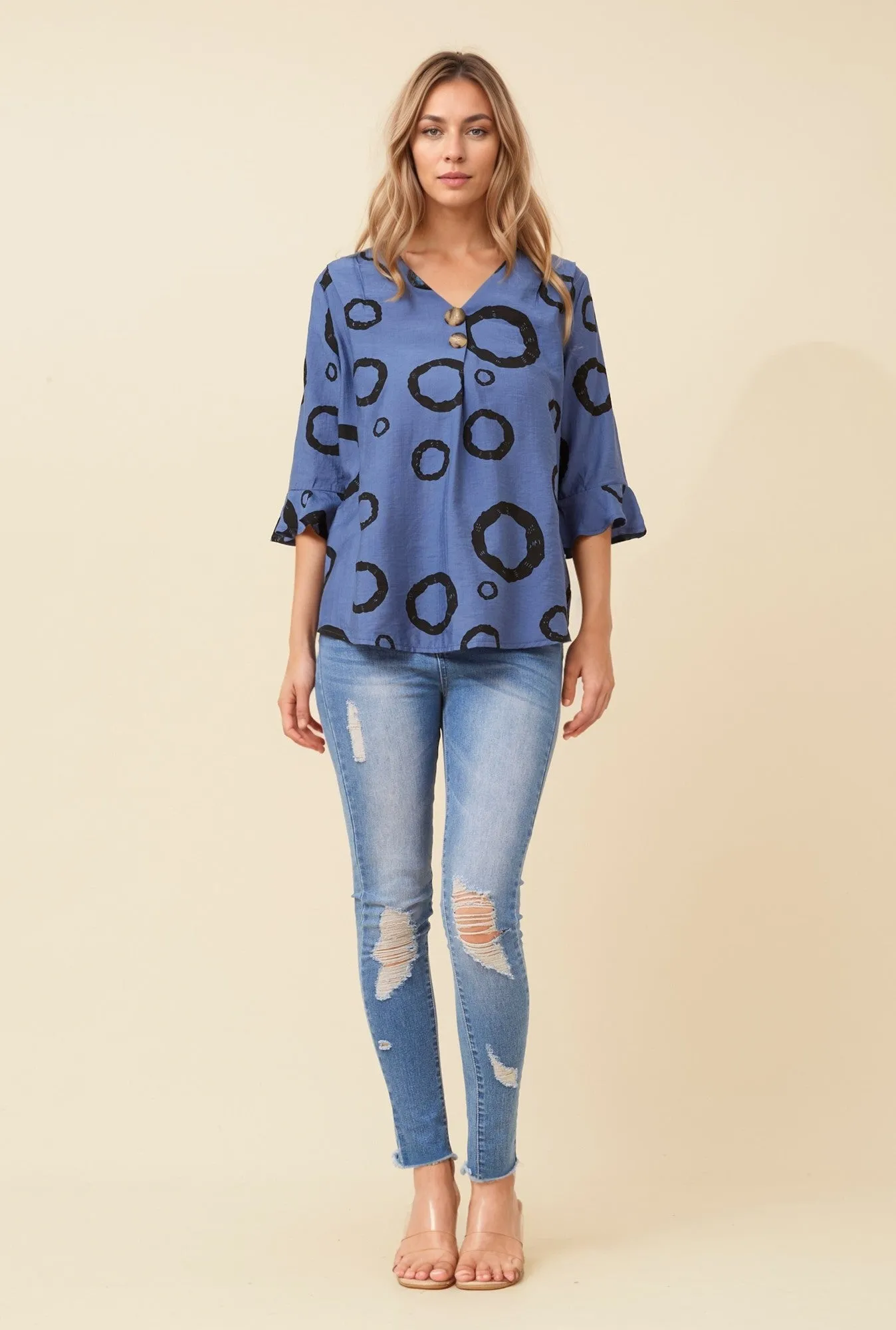 RUE GEOMETRIC PRINT TOP sold by Rockmans product image thumbnail 4