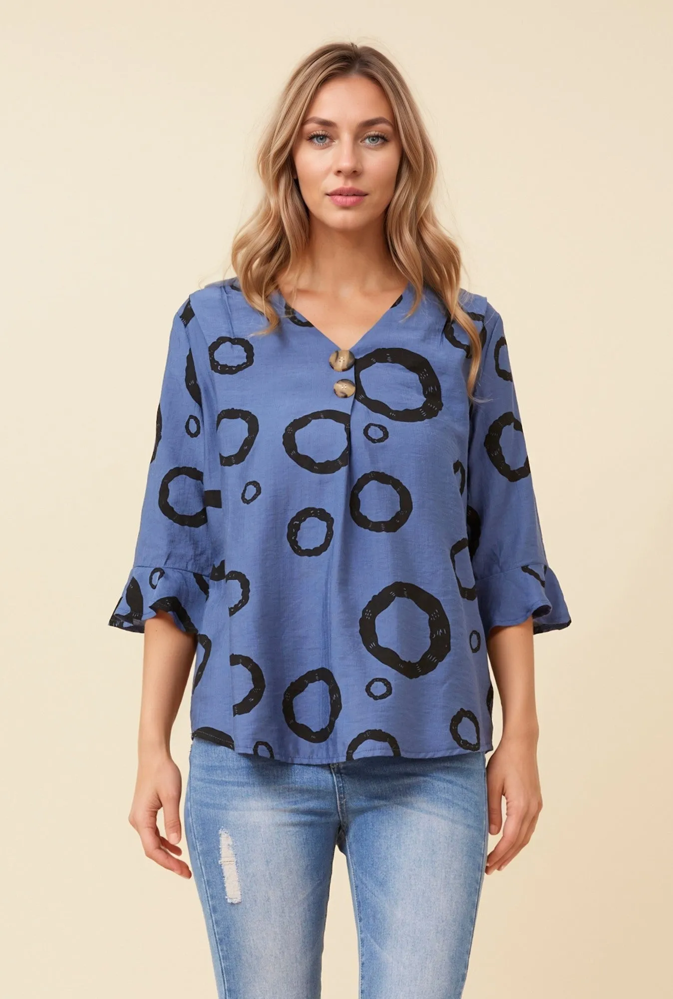 RUE GEOMETRIC PRINT TOP sold by Rockmans product image thumbnail 2