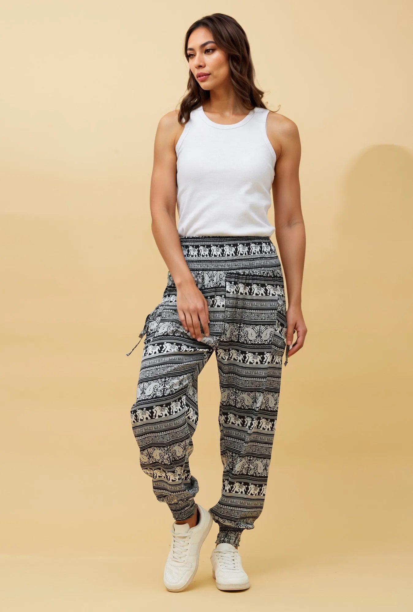 ANIMAL PRINT BOHO HAREM PANTS sold by Rockmans