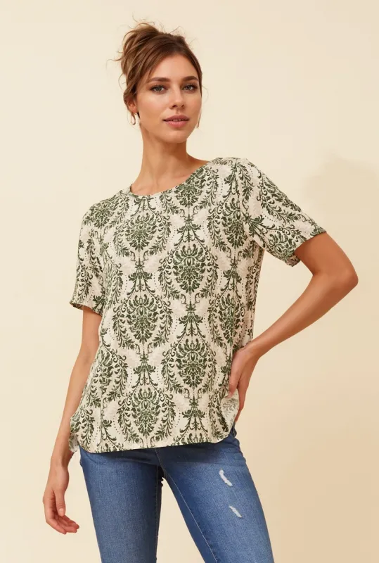 CAMDON ABSTRACT PRINT TOP sold by Rockmans