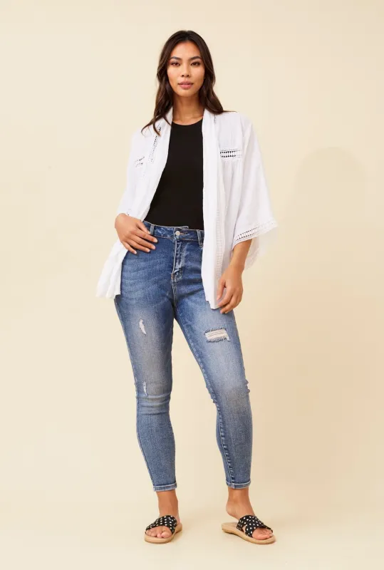 ROMILA LACE LINEN CARDIGAN sold by Rockmans