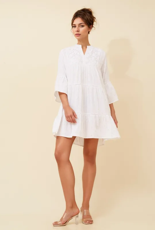 RENAKA FOIL PRINT DRESS sold by Rockmans