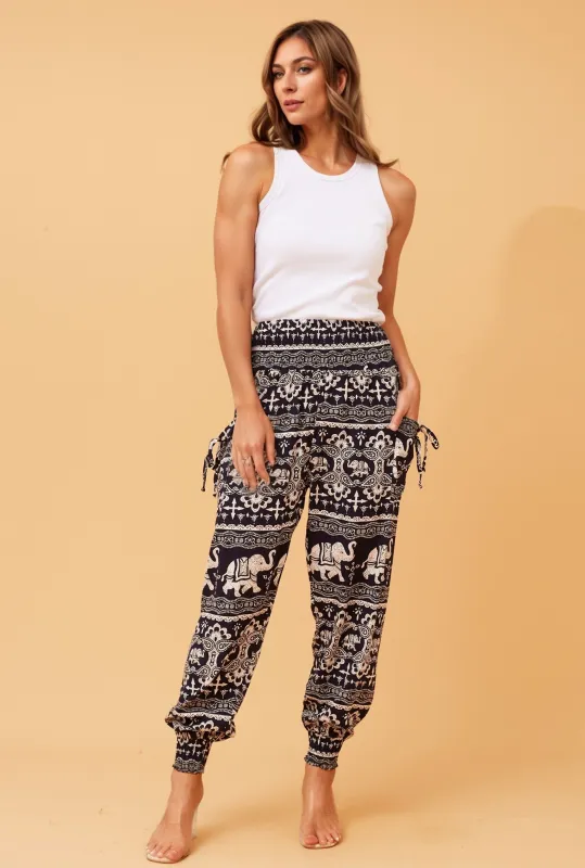 ANIMAL PRINT BOHO HAREM PANTS sold by Rockmans