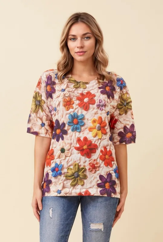 PAOLA FLORAL KNIT PULLOVER sold by Rockmans