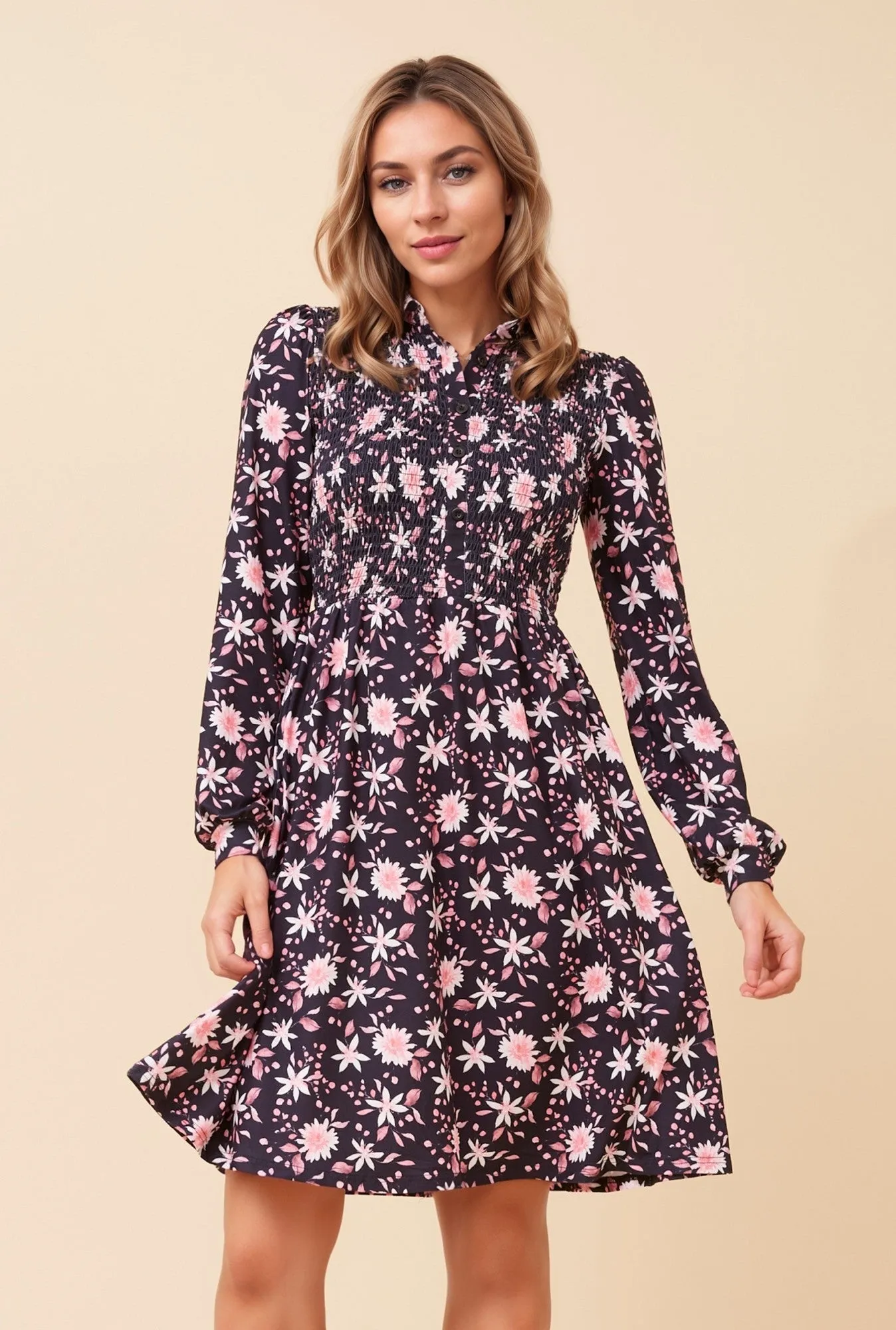 LONG SLEEVE FLORAL DRESS sold by Rockmans