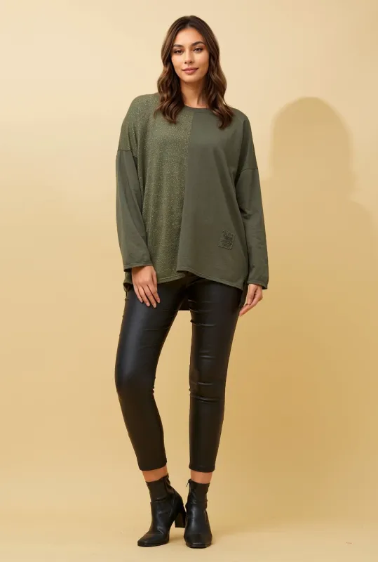 PIERRA GLITTER DETAIL TOP sold by Rockmans