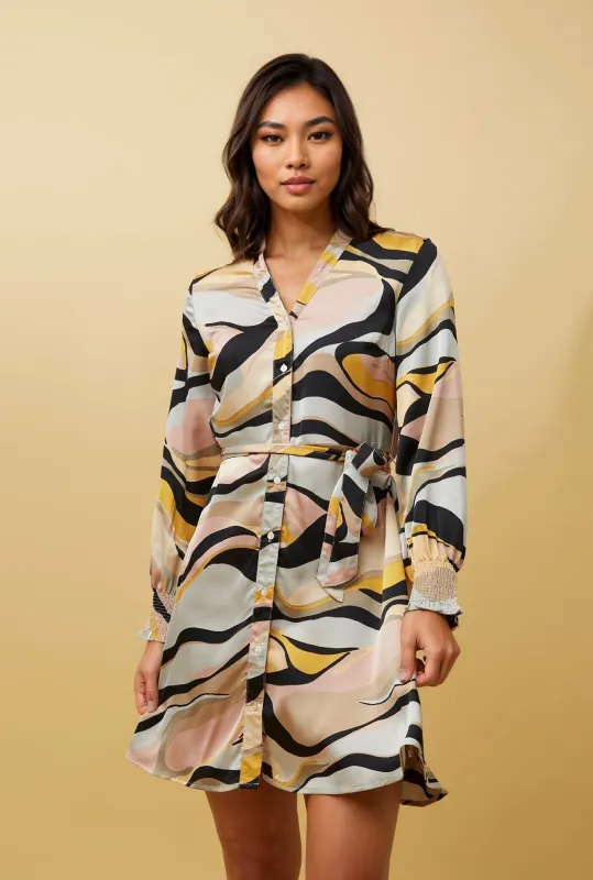 MAGGIE BUTTON FRONT SHORT DRESS sold by Rockmans