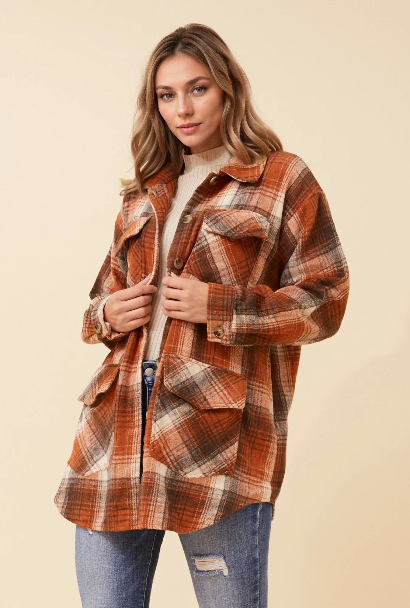 LONGLINE CHECK SHACKET sold by Rockmans