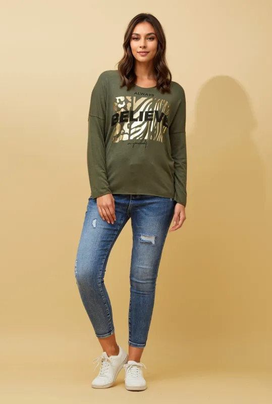 JOVI FOIL PRINT TOP sold by Rockmans