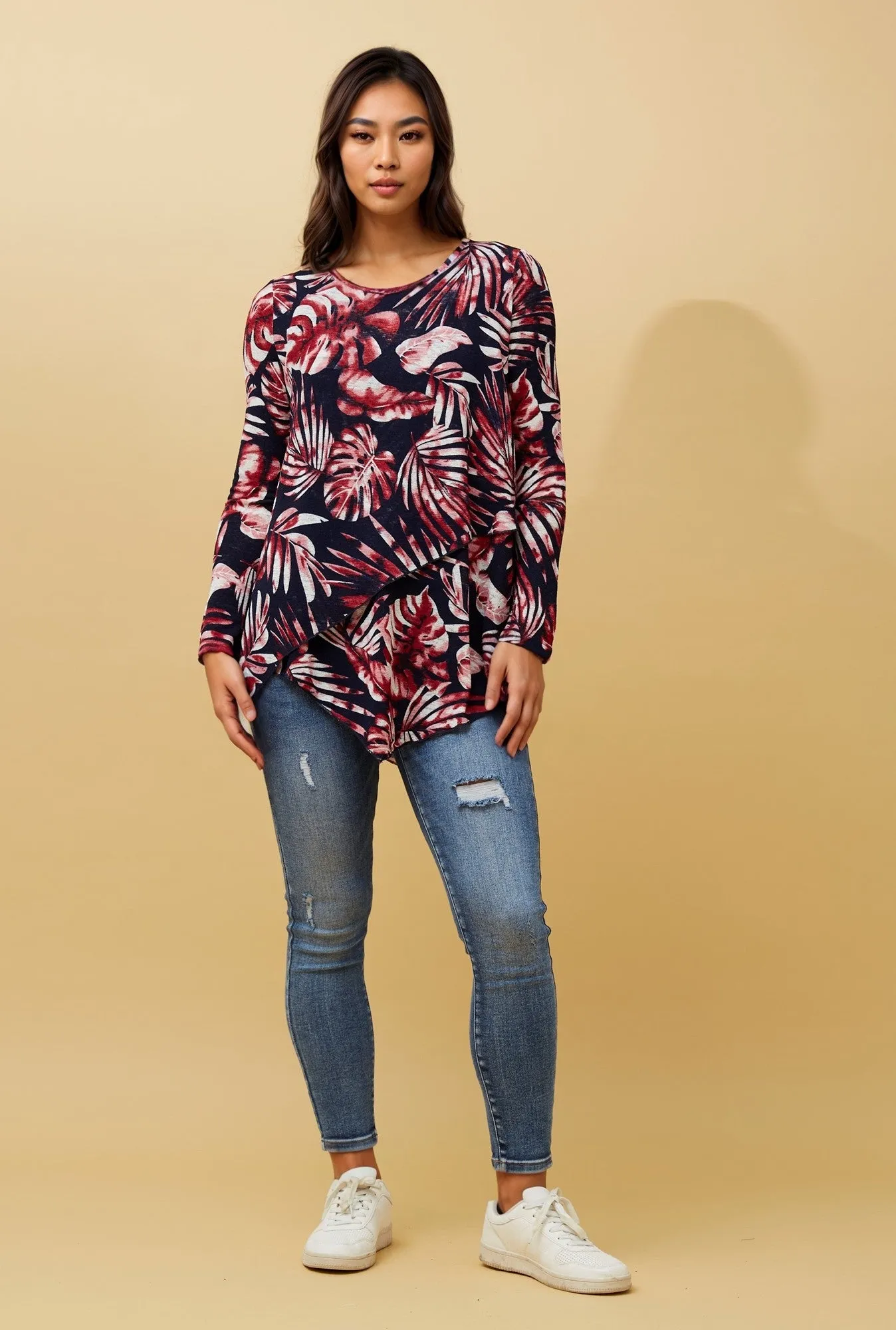 BOBBI LEAF PRINT DOUBLE LAYERED TOP sold by Rockmans product image thumbnail 4