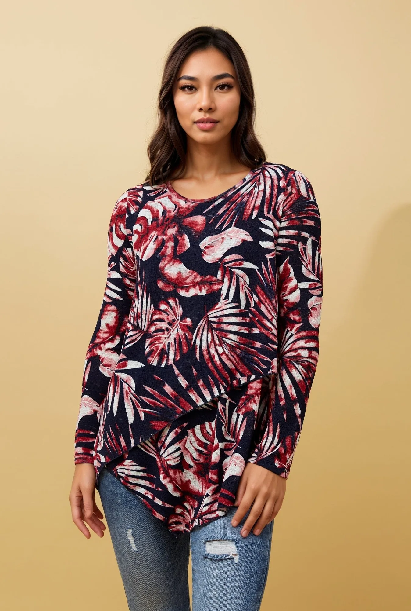 BOBBI LEAF PRINT DOUBLE LAYERED TOP sold by Rockmans product image thumbnail 2