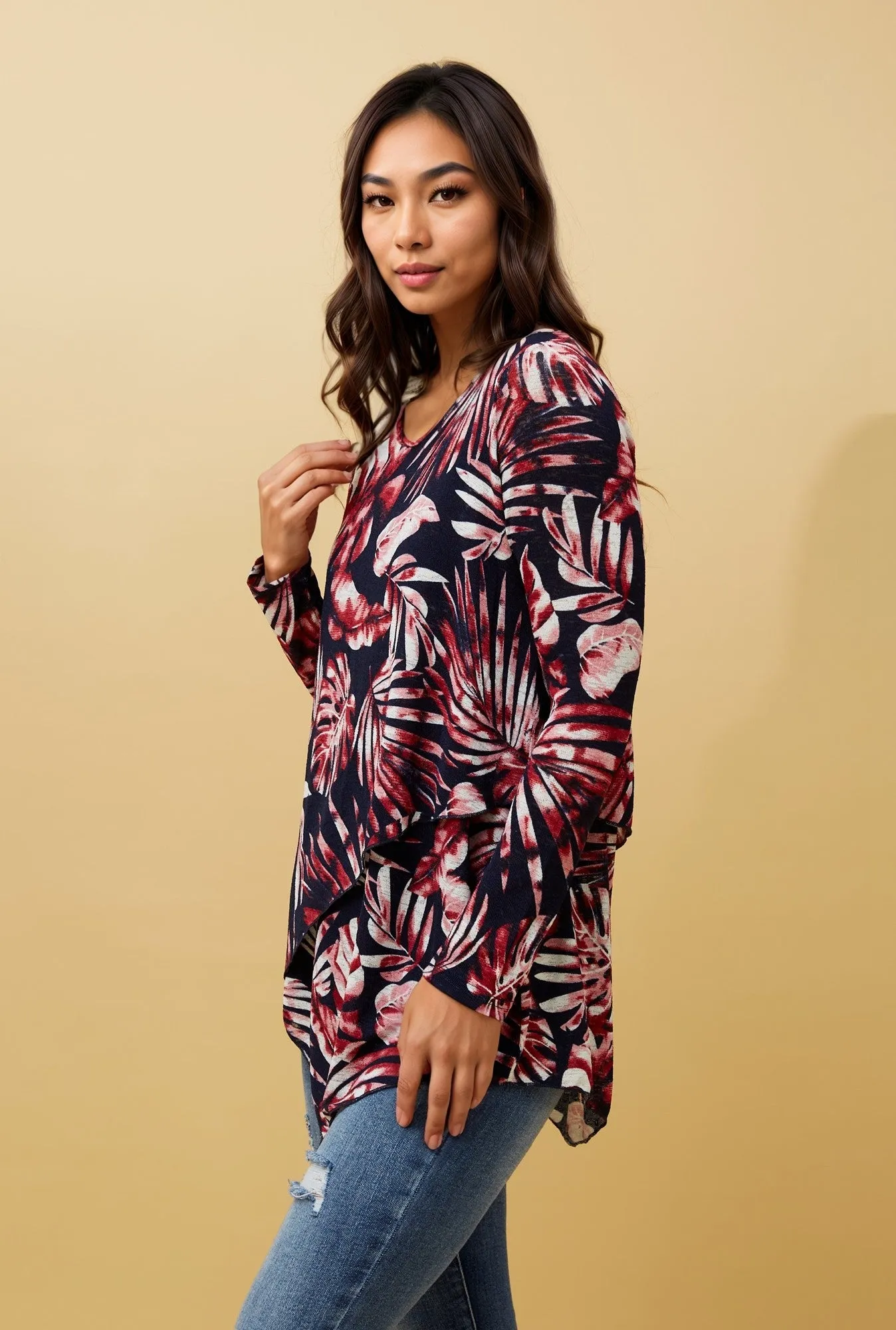 BOBBI LEAF PRINT DOUBLE LAYERED TOP sold by Rockmans product image thumbnail 5