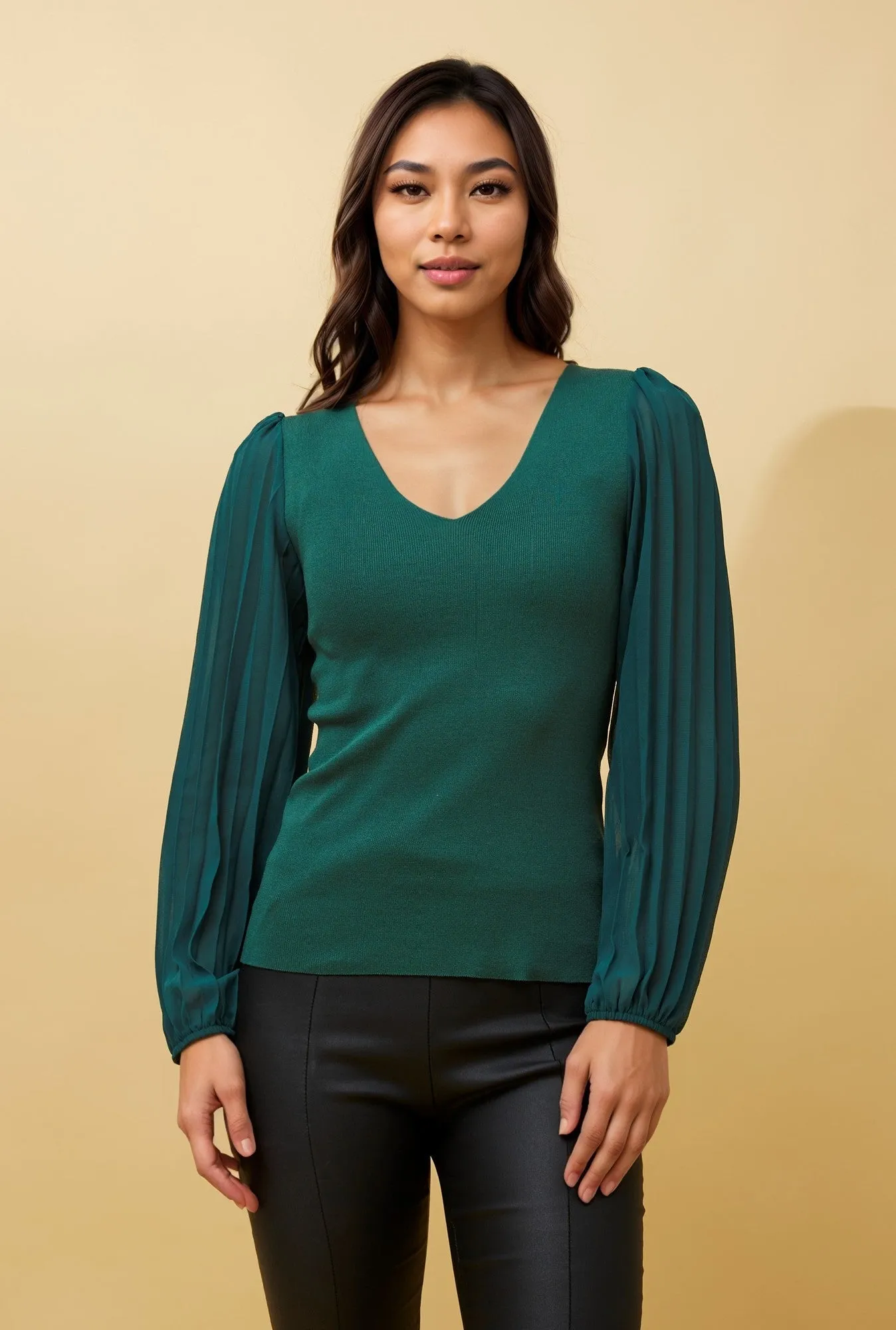 TRISTA PLEATED SLEEVE KNIT JUMPER sold by Rockmans product image thumbnail 3