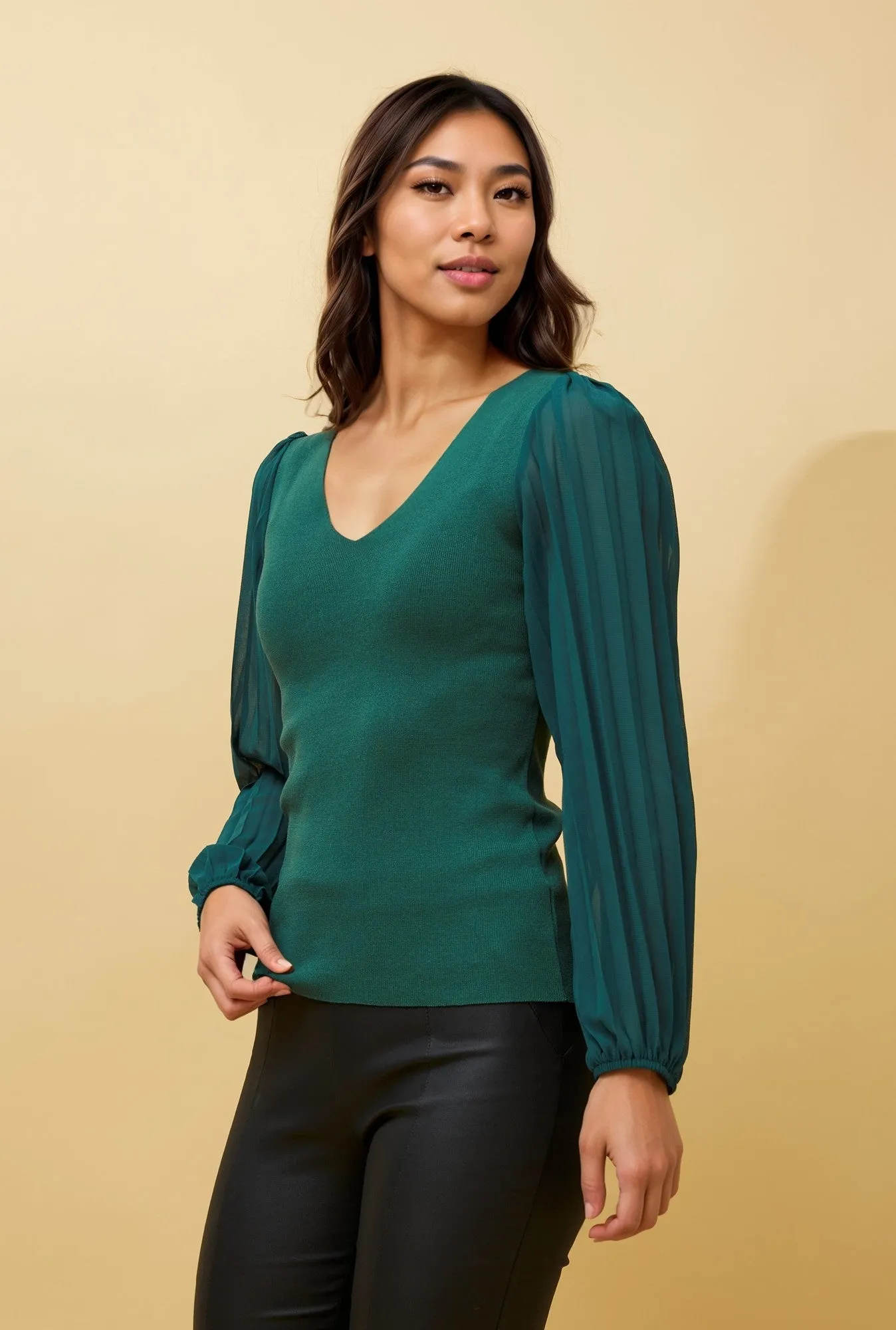 TRISTA PLEATED SLEEVE KNIT JUMPER sold by Rockmans product image thumbnail 5