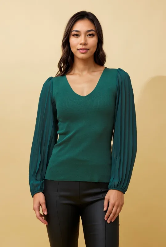 TRISTA PLEATED SLEEVE KNIT JUMPER sold by Rockmans
