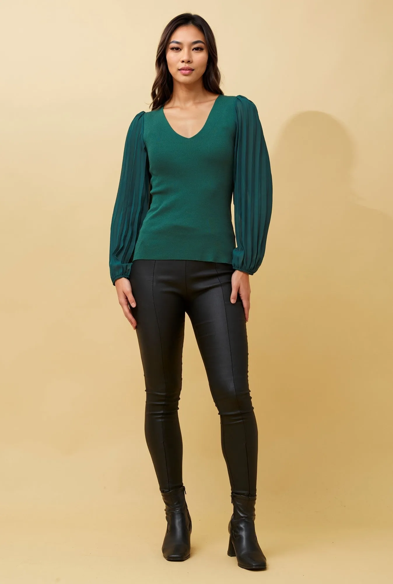 TRISTA PLEATED SLEEVE KNIT JUMPER sold by Rockmans product image thumbnail 4