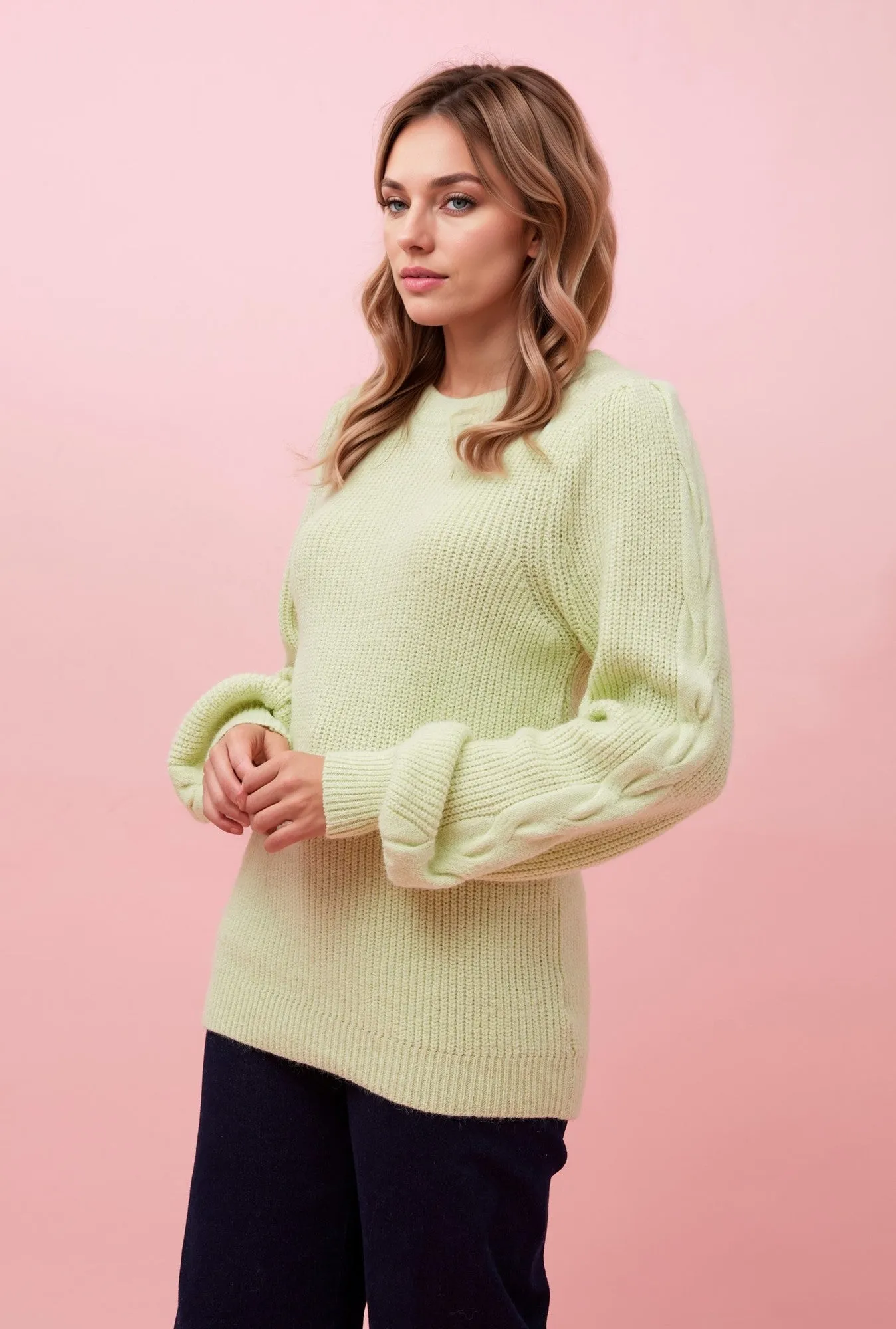 ASTREA CABLE KNIT BALLOON SLEEVE RIB KNIT JUMPER sold by Rockmans product image thumbnail 5