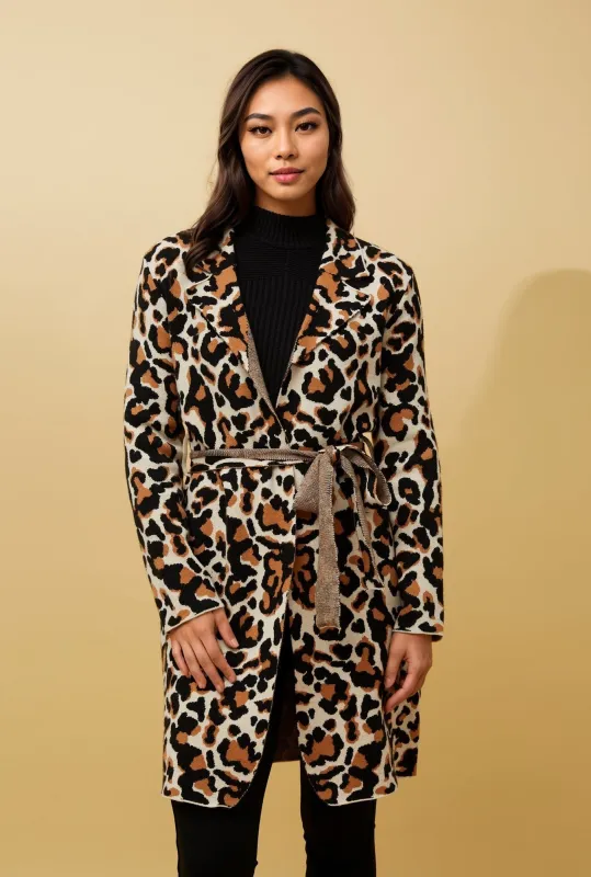 NORDICA ANIMAL PRINT KNITTED CARDIGAN sold by Rockmans