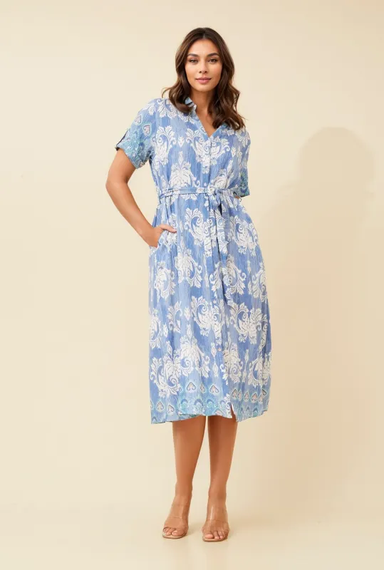 DOROTHEA LINEN BLEND  SHIRT DRESSS sold by Rockmans