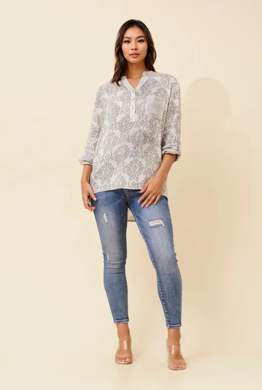 ROSETTA ABSTRACT PRINT TOP sold by Rockmans