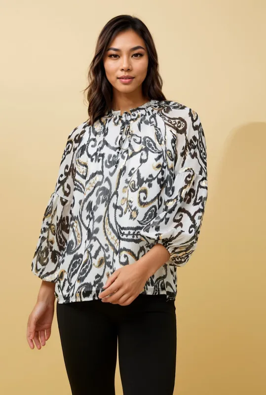 HEENA PAISLEY PRINT BLOUSE sold by Rockmans