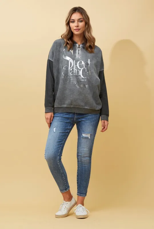 PINA HOODED ZIPPER TOP made by Rockmans