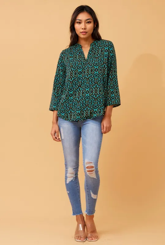 ROMINA ABSTRACT PRINT TOP sold by Rockmans