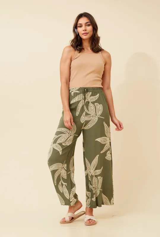LIV LEAF PRINT WIDE LEG PANTS sold by Rockmans