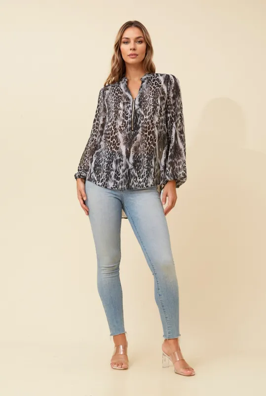 CLAUDINE ANIMAL PRINT BLOUSE sold by Rockmans