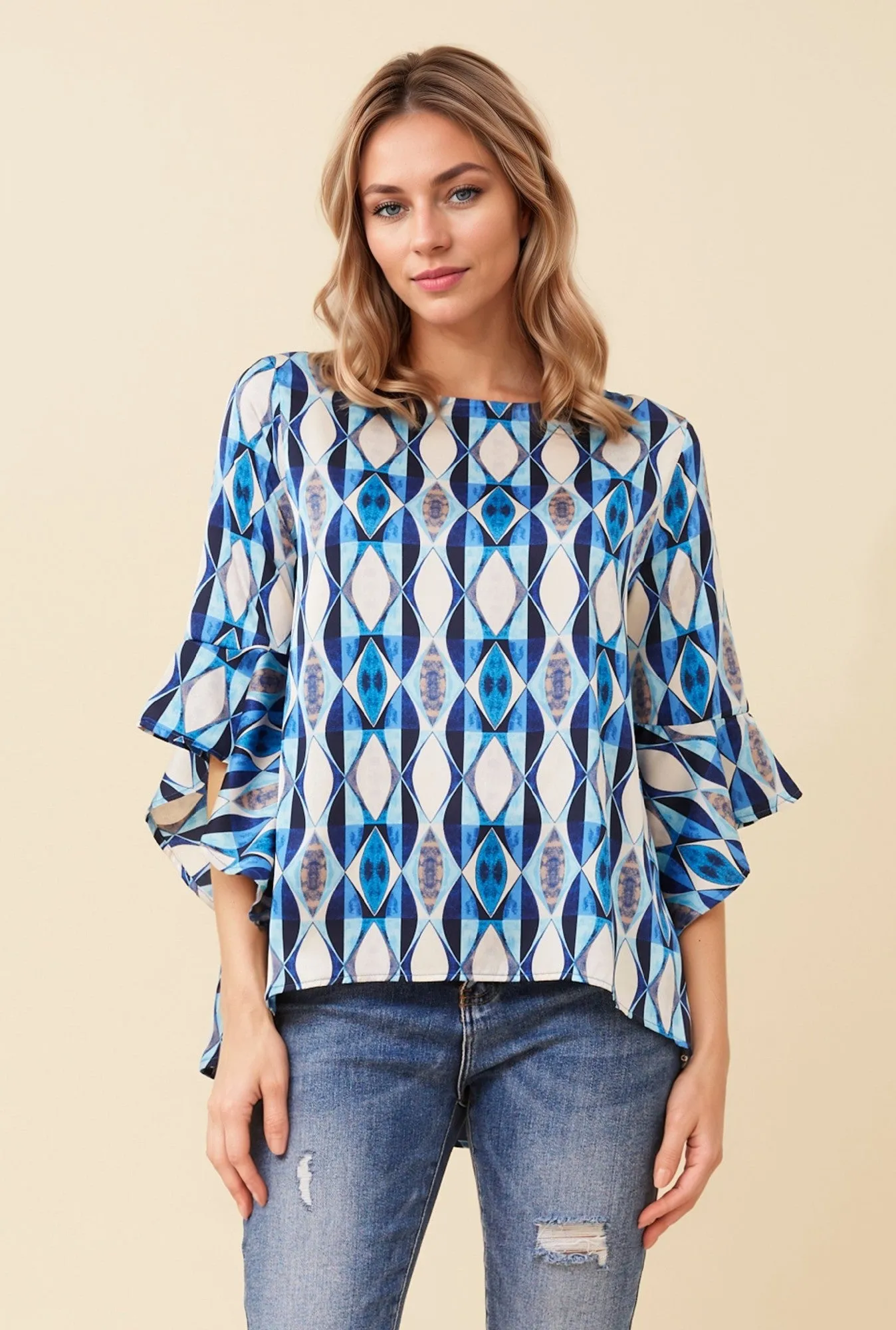 FOREVER ABSTRACT PRINT BLOUSE sold by Rockmans product image thumbnail 3